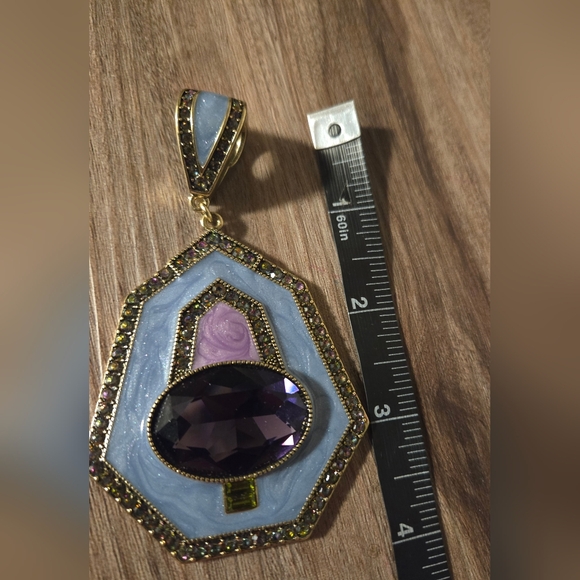 Heidi Daus Well connected beaded/enamel necklace, crystal enhancer pendant new! - Picture 11 of 16